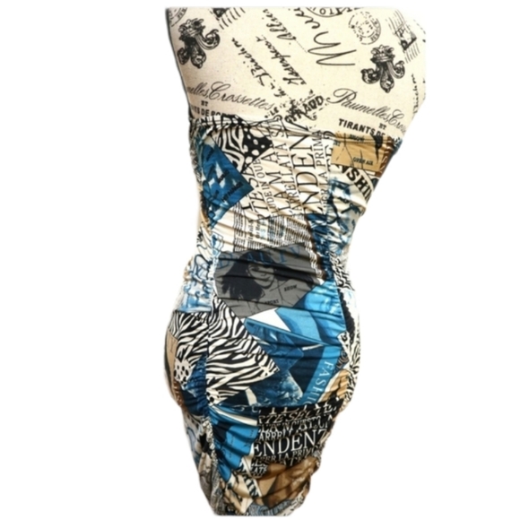 Janice Strapless Print Dress - Picture 3 of 6